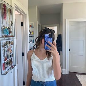 brandy melville white beach tank!